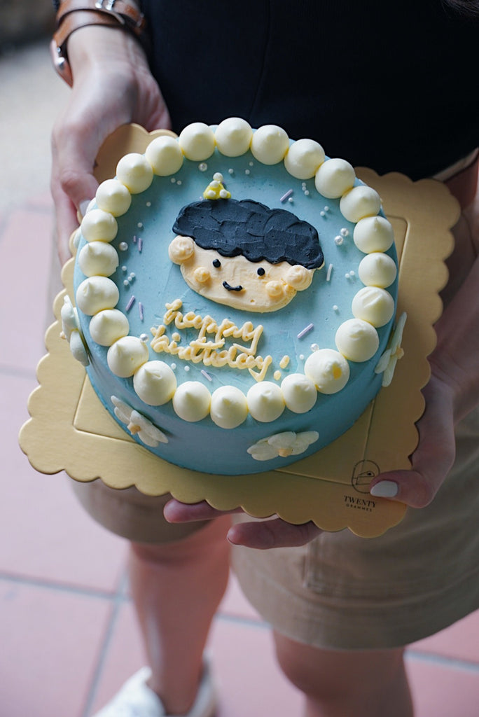 Blue Confetti Boy Cake