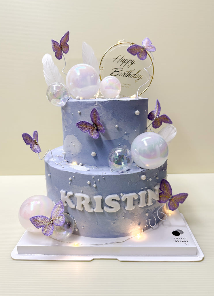 Two Tier Katherine Butterfly Cake