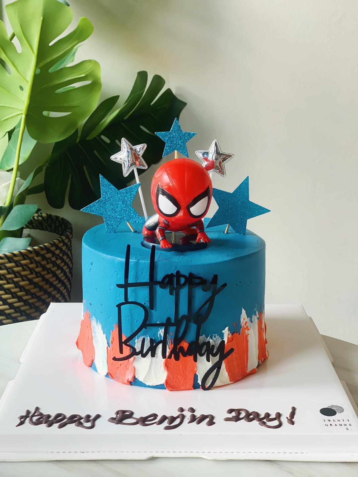 Spidey Cake 🕷️🕸️ #spiderman #intothespiderverse #baketok #cakedecora... | Spider  Man Cake | TikTok