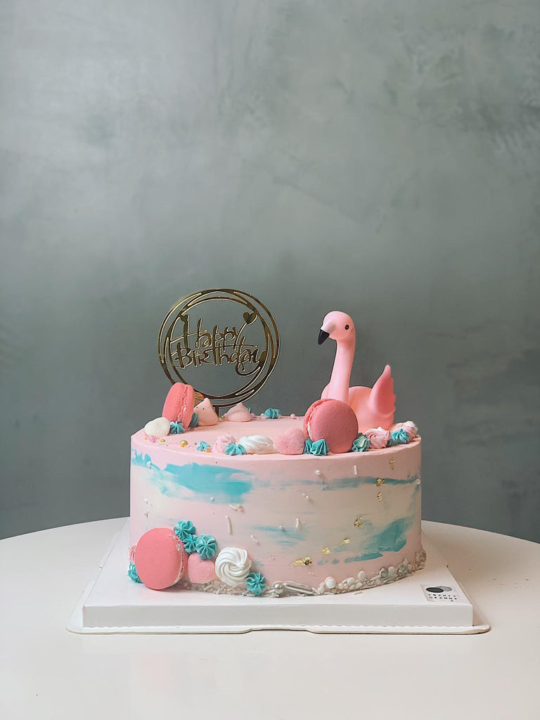Watercolour Flamingo Cake